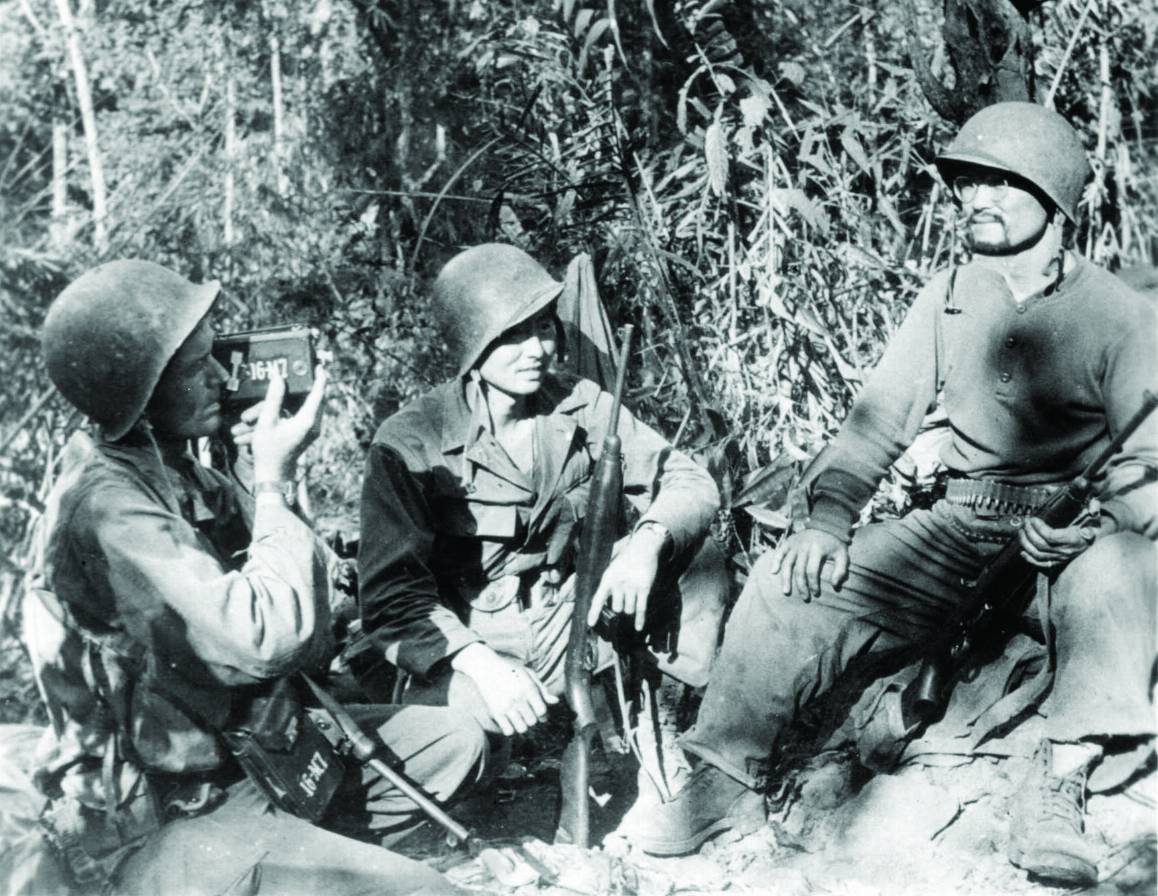 Roy Matsumoto (far right) is the subject of “Honor and Sacrifice.” He became a hero when he used his Japanese language skills and military training to save his surrounded, starving battalion deep in the Burmese jungle. Credit: Roy Matsumoto family